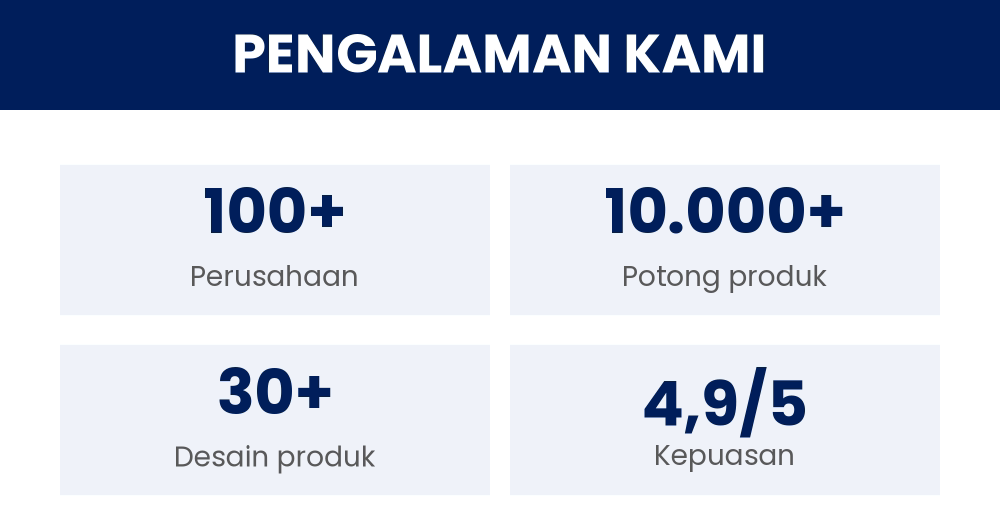 Pengalaman Engineer Factory: lebih dari 100 perusahaan dilayani, lebih dari 10.000 potong produk, lebih dari 30 desain produk, dan kepuasan pelanggan 4,9 dari 5.