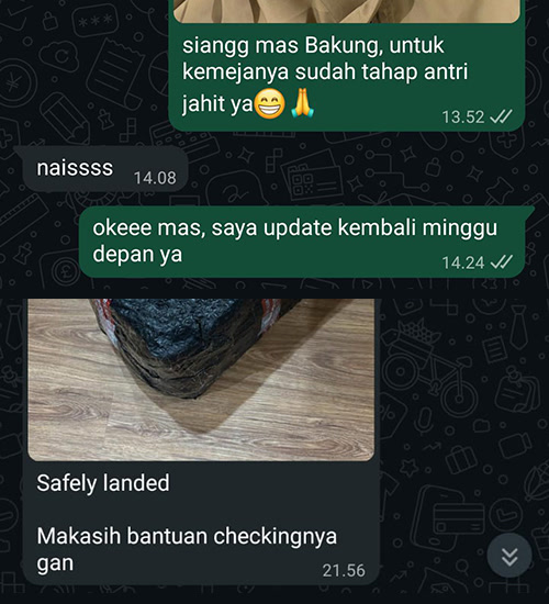 Tangkapan layar percakapan WhatsApp dengan Bakung Kunto dari PLN IP PRIOK