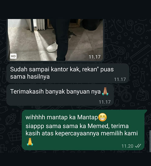 Tangkapan layar percakapan WhatsApp dengan Memed dari PT. PANCA TRAKTOR INDONESIA